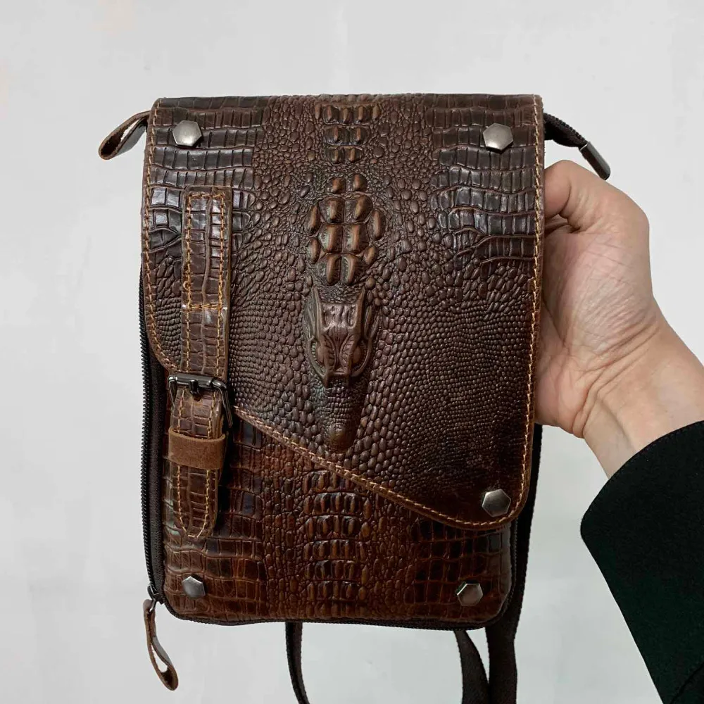 Мужская сумка через плечо из натуральной кожи повседневная сумка-мессенджер