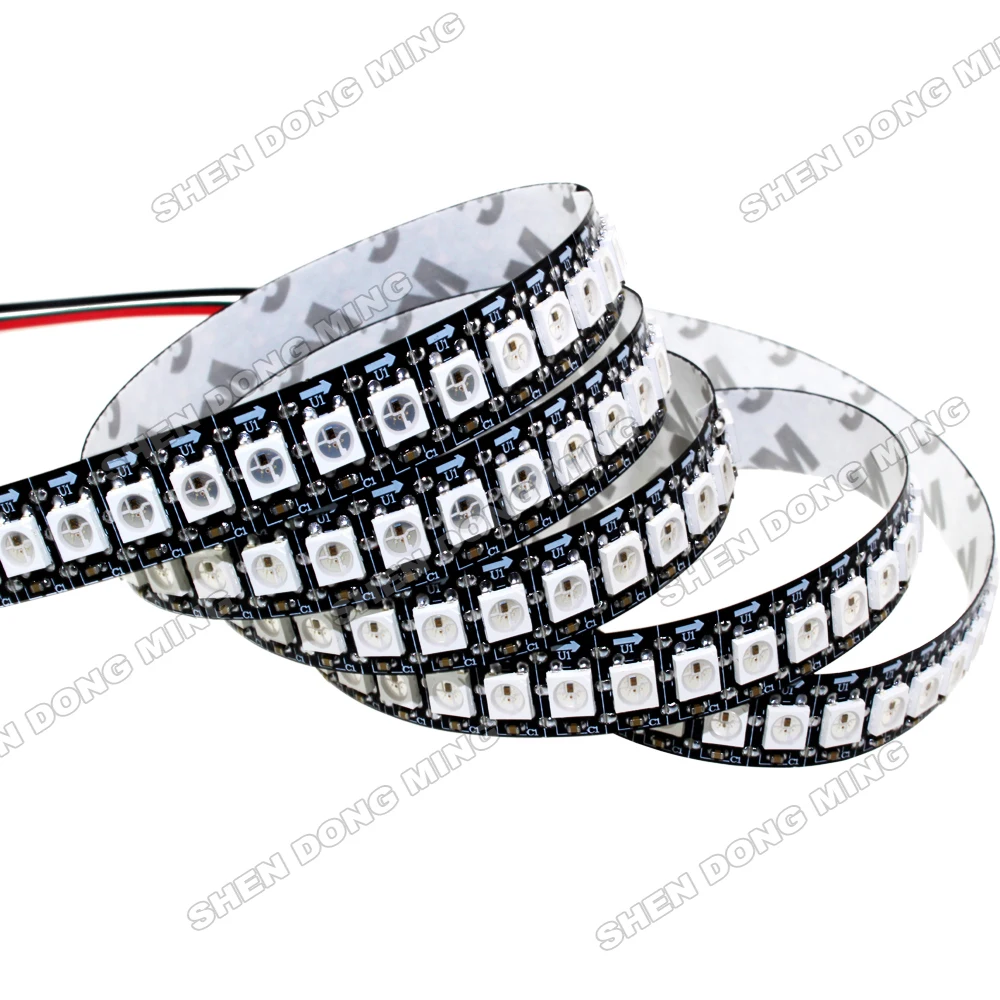 100 м Белый/Черный PCB WS2812 Светодиодная лента DC5V Гибкий Цифровой светодиод 144led 144IC/M