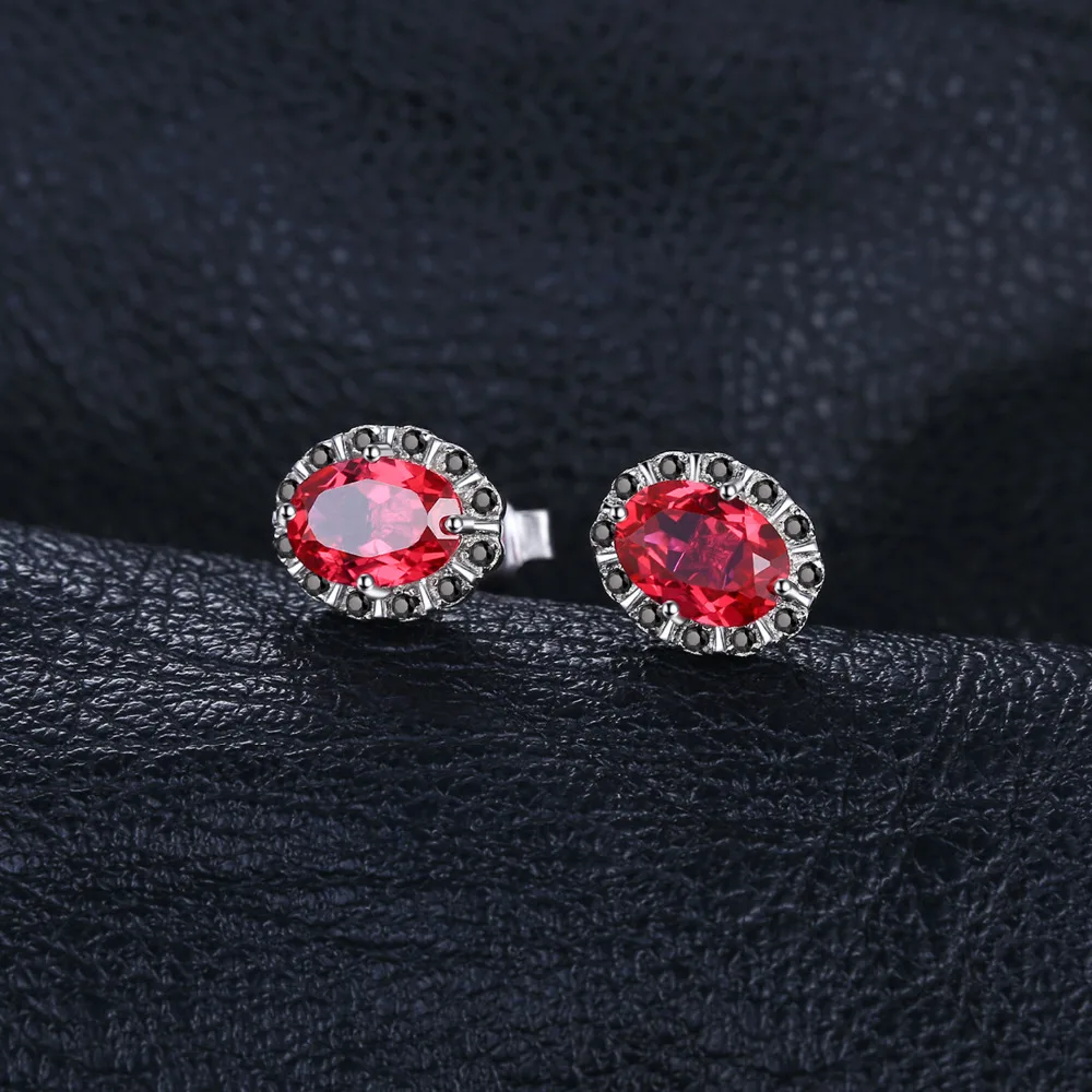 Jewelrypalace Винтаж 0.4ct круглый создан красный рубин проложить Серьги-гвоздики 925