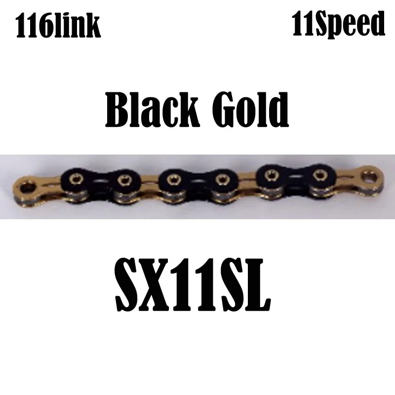 8 s 9sEL 10SL 11SL X10SL X10EL 12SL 8/9/10/11/12 Скорость шоссейный велосипед mtb горный велосипед велосипедные цепи 116 звеньев цепи золото, 10, 11, 12, Скорость - Цвет: 11SLBlackGold