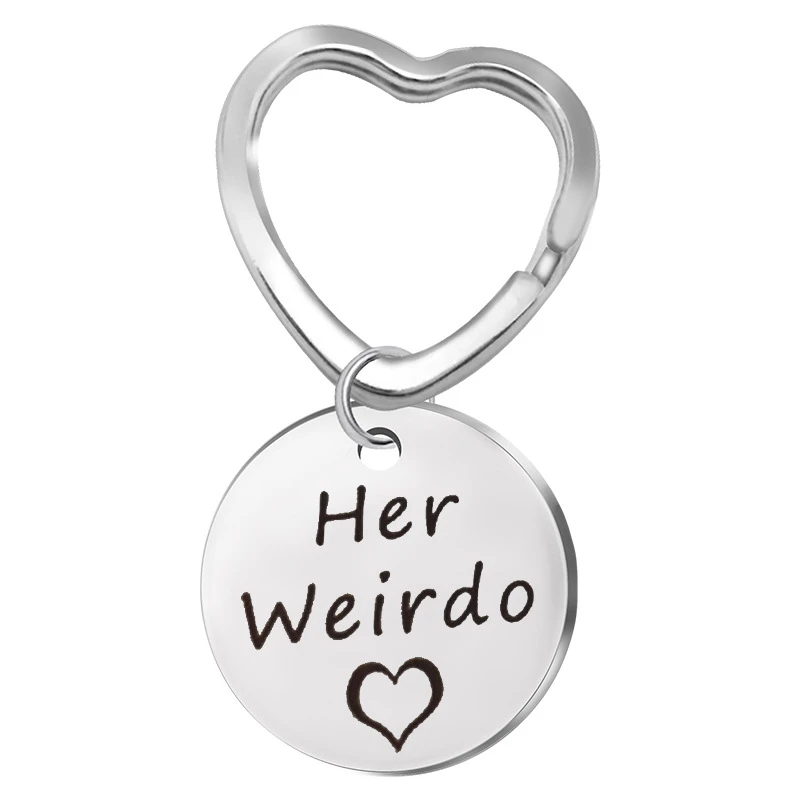 Модный брелок с выгравированными надписями надписью His Crazy Her Weirdo парные