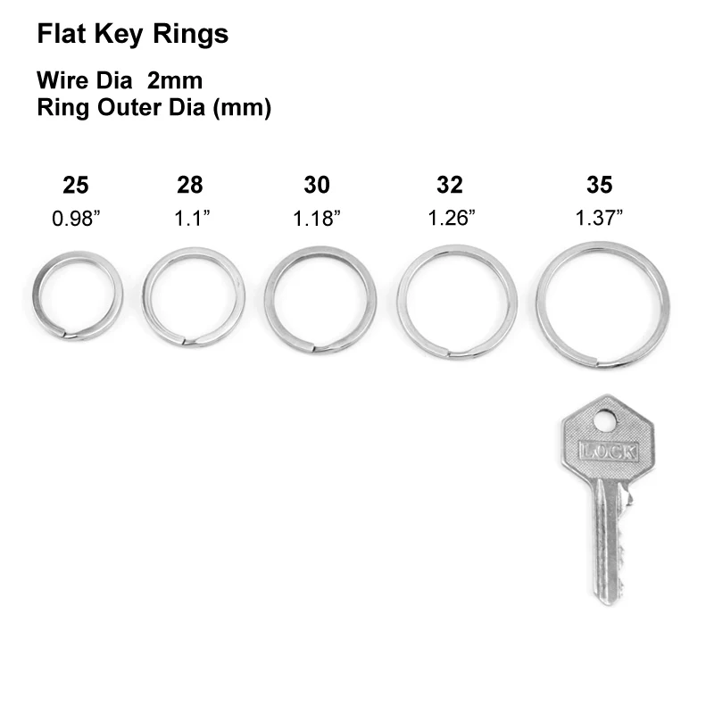 2 мм диаметр плоского провода из нержавеющей стали кольцо для ключей наружный
