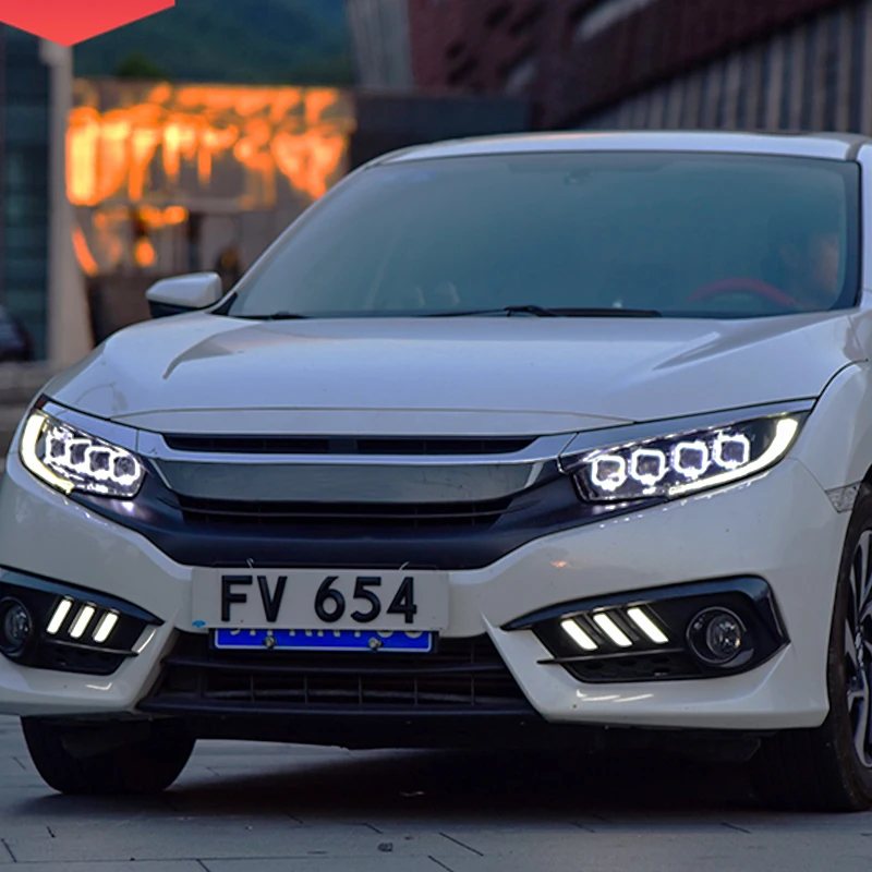 Для Honda Civic головной светильник s в сборе полная СВЕТОДИОДНЫЙ дизайн 2016 2017 год