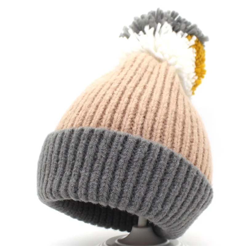 

Minhui Thicken Knitted Warm Hats for Women Ball Pompom Hat Winter Knitted Beanies Skullies Hat