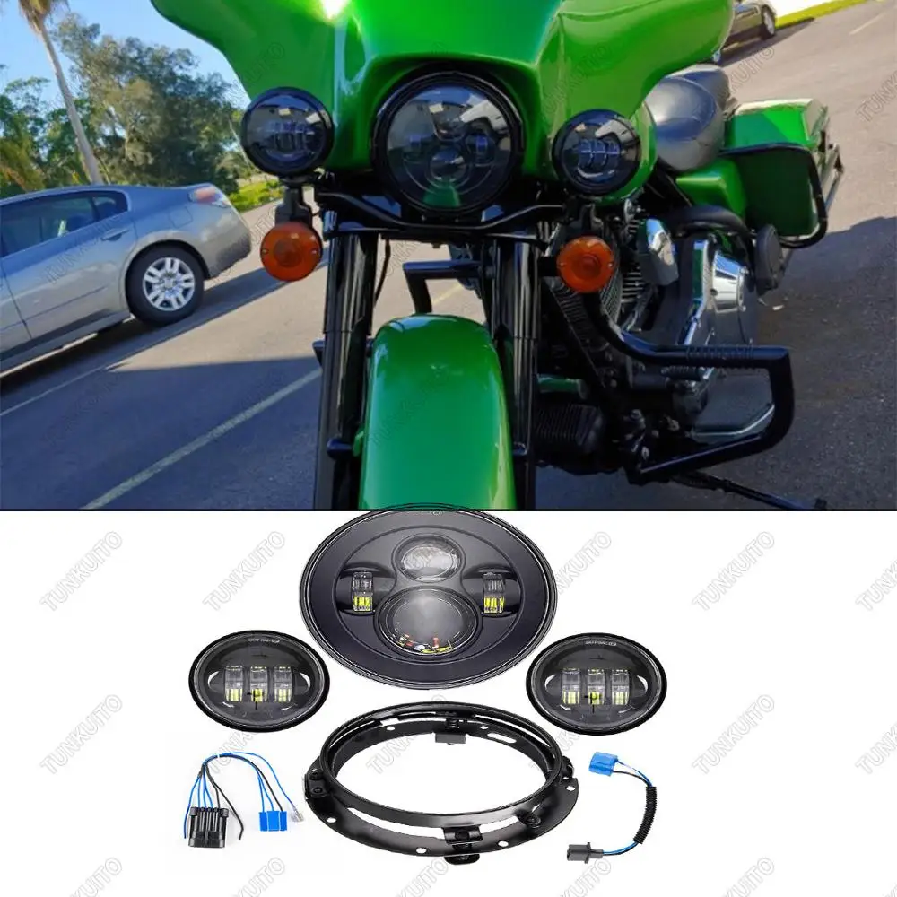 Черный 7 дюймовый круглый светодиодный фар Conversion Kit/4 5 дюймов Противотуманные