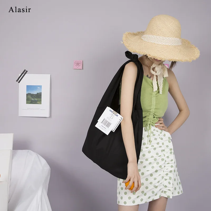 Alasir Fun Label плотная большой вместимости цветная Холщовая Сумка японская простая