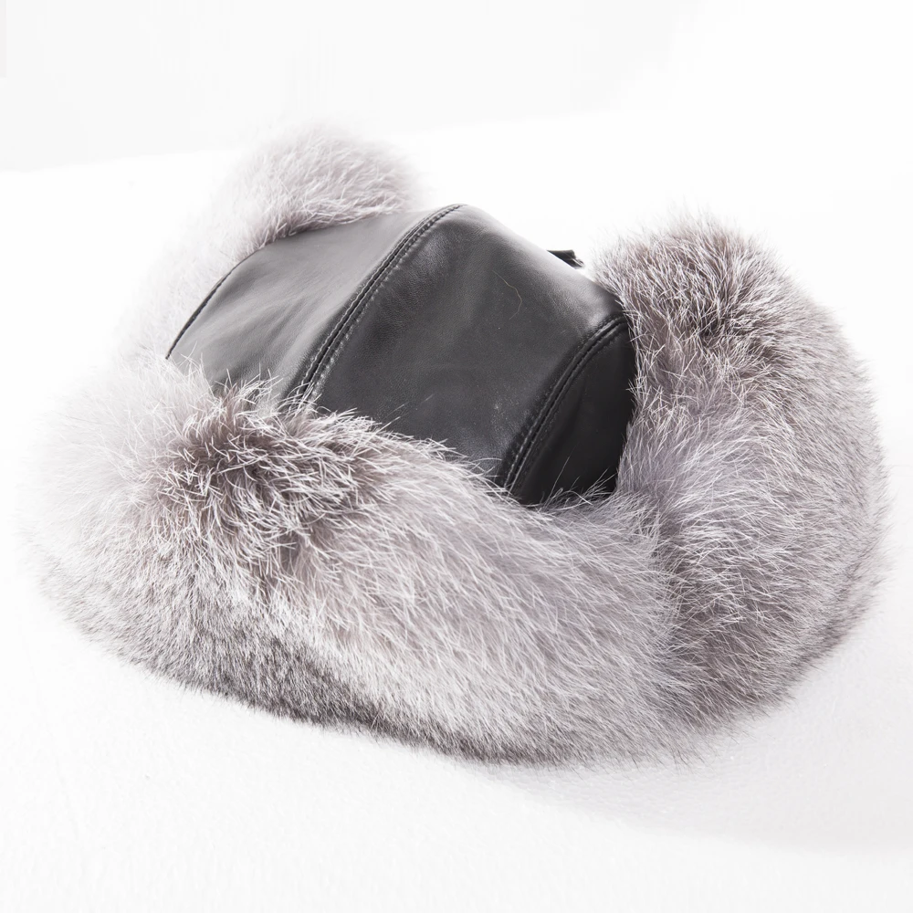 Winter real fox fur hat for men natural raccoon fur hat protect ear warm enough high quality hot sale