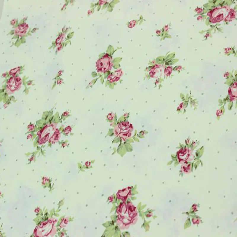 160x50cm Elegant Rose 100% cotton fabric Quilting romantic Green Baby Fabrics Patchwork Good Quality METER HOME Textile | Дом и сад