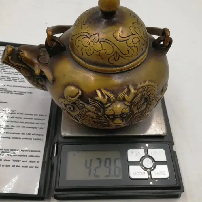 

Collection archaize brass dragon head teapot crafts statue
