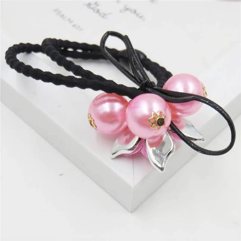 10 шт./лот эластичные резинки для волос с розовым цветком девочек богемный