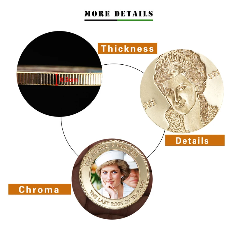 WR самые новые подарочные товары памятная Диана металлическая монета 999 9