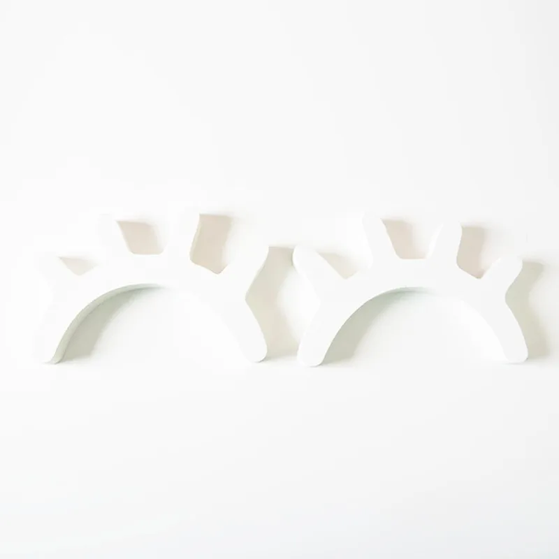 2pcs white 2шт Единорог вечерние милые деревянные 3D ресницы настенные стикеры Единорог День Рождения украшения детский душ украшения для дома - Цвет: 2pcs white
