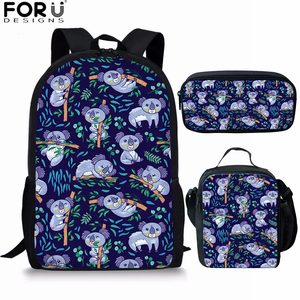 FORUDESIGNS/милые школьные сумки с принтом коалы для детей мальчиков и девочек книг