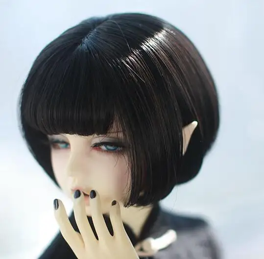 Новинка 1/3 22-24 см 1/4 17,5~ 19,5 см красивая черная груша цветок короткие волосы BJD Кукла SD MSD парик