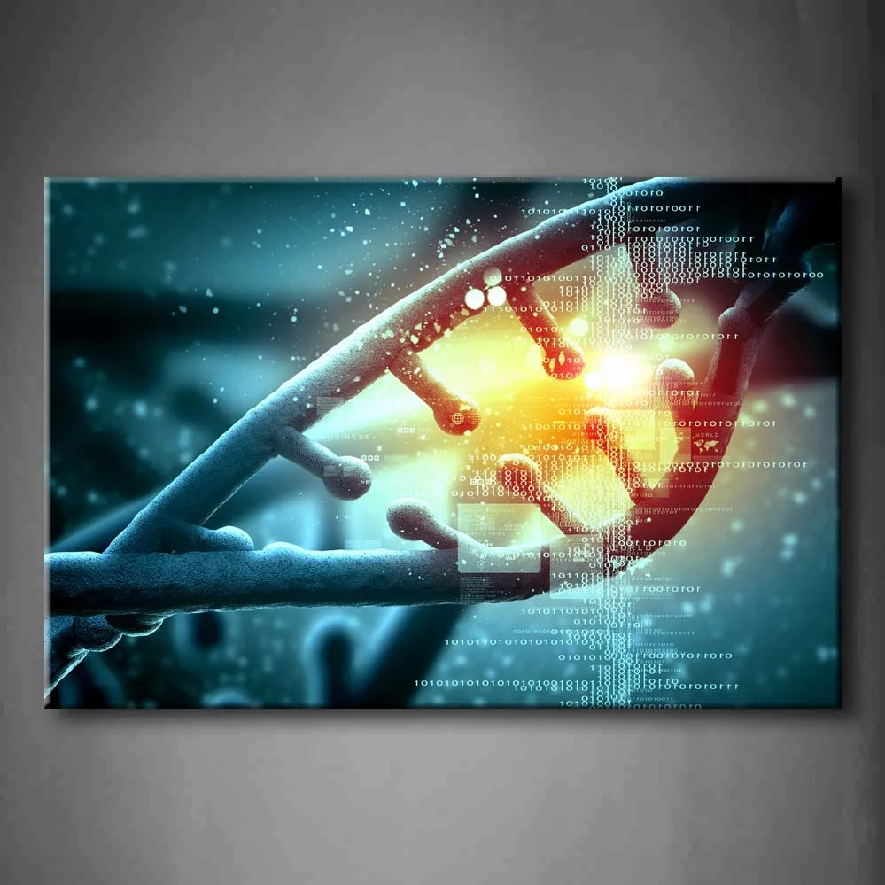 1 панель без рамки настенные художественные фотографии цвет молекула Dna