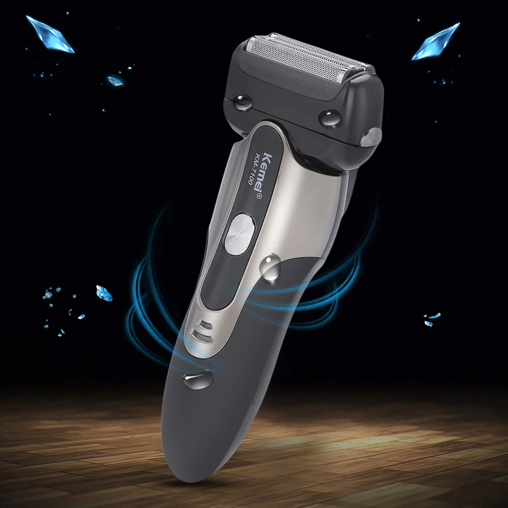 

Kemei KM - 7100 Rechargeable 3 Blade Floating Electric Shaver,shaving blades