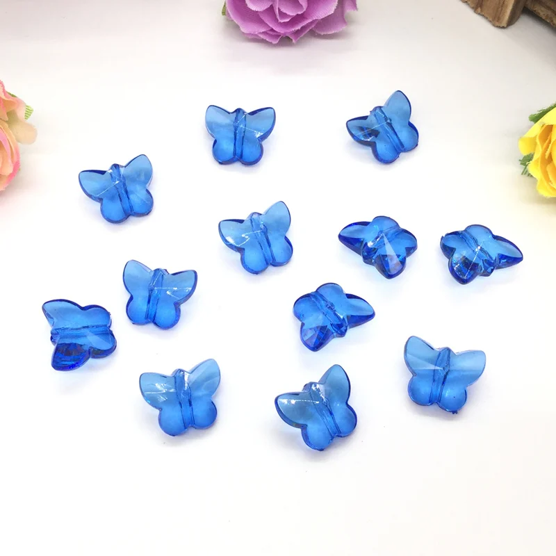 92 шт/14 мм смешанные маленькие бабочки Diy аксессуары якели бусины, бусины ручной работы, пластиковые одиночные бусины оптом