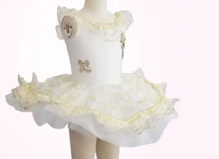 

Белое детское балетное платье-пачка принцессы для девочек, балетное платье для танцев, балетное трико