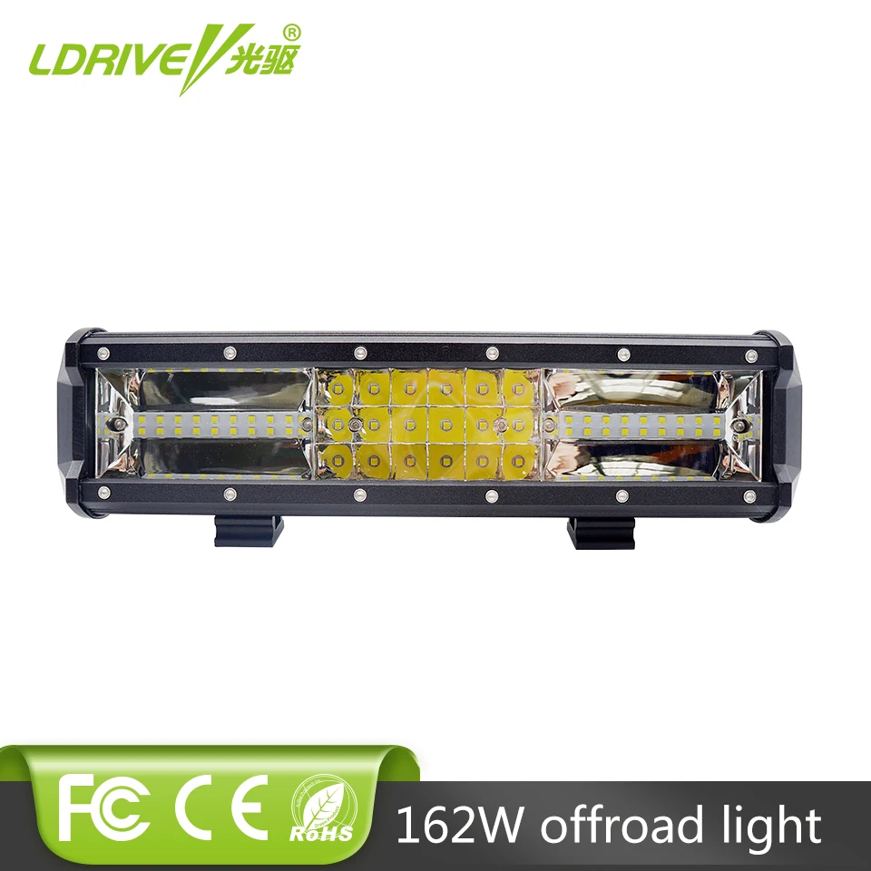 LDRIVE Новый 3 рядный 12 дюймов 162 Вт 10 30 Вольт В Автомобильный светодиодный рабочий