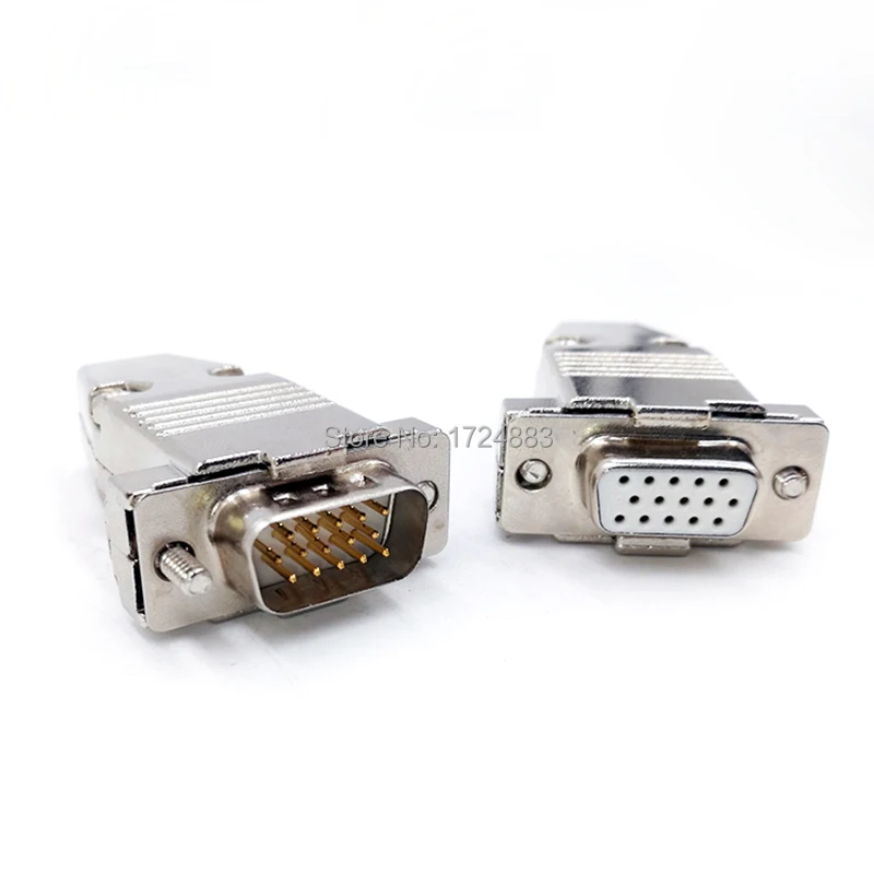 DB15 VGA 3 рядный металлический разъем D Sub позолоченный латунный контактор 15