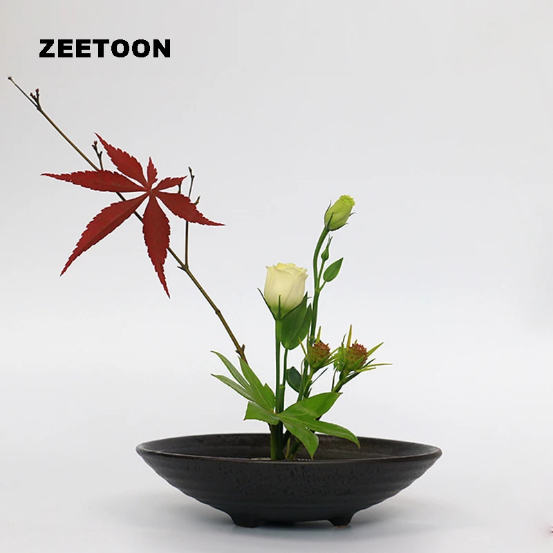 Японская миска Ikebana со спиральным узором трехногая контейнер для цветочных