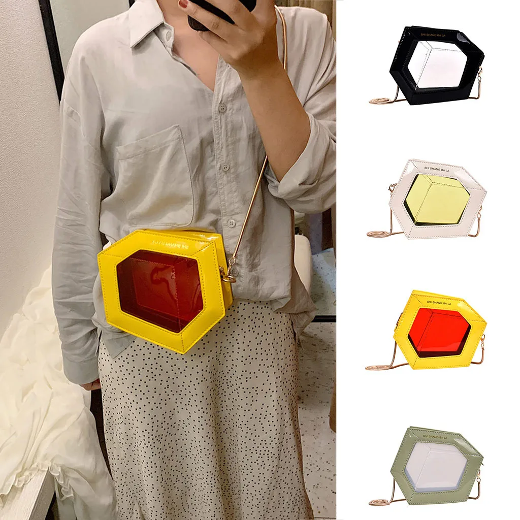 Женская сумка седло из полигона прозрачная мессенджер на плечо 2019|Сумки с