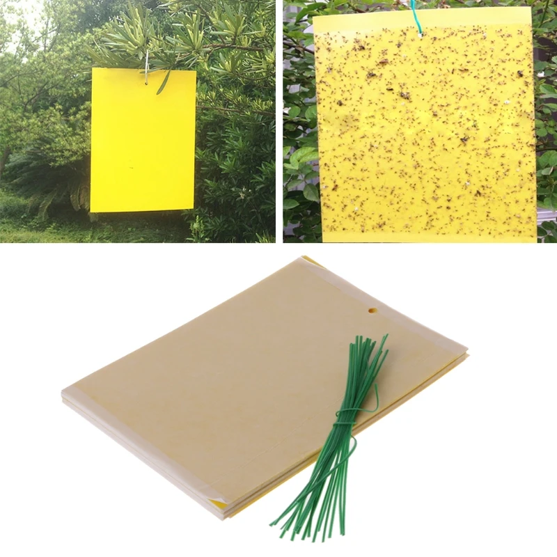 

20Pcs Dual-Sided Yellow Sticky Traps for Flying Plant Insect Gardening Tools