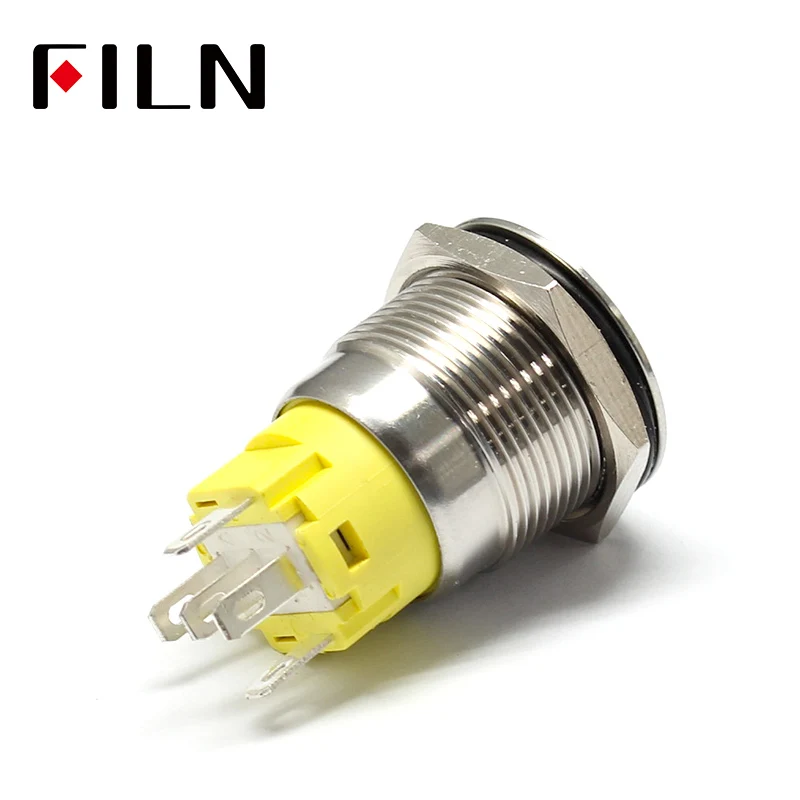 Водонепроницаемый металлический кнопочный переключатель со светодиодной