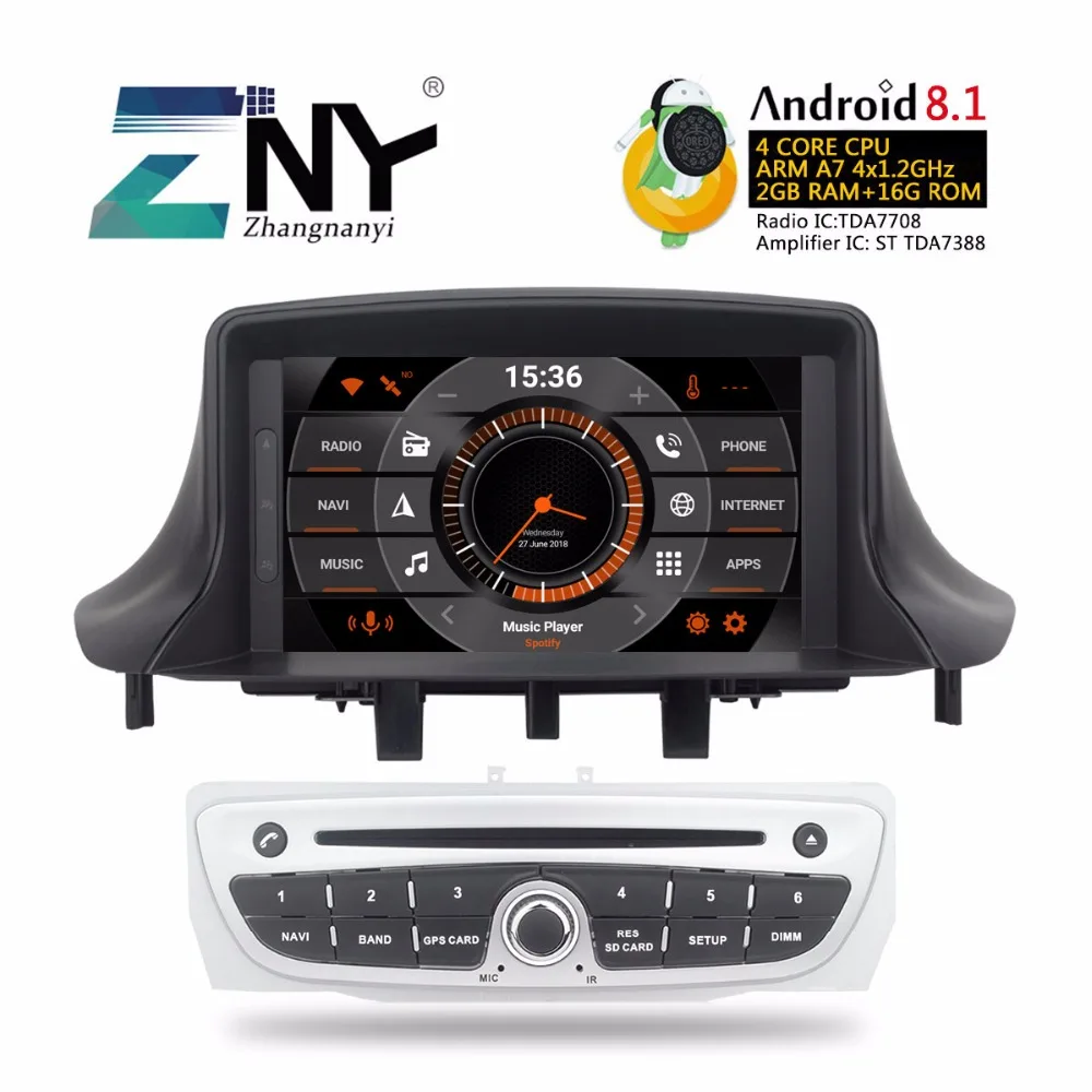 7 &quotAndroid 8 1 автомобильный Стерео Авторадио для Renault Megane 3 Fluence gps навигация FM RDS