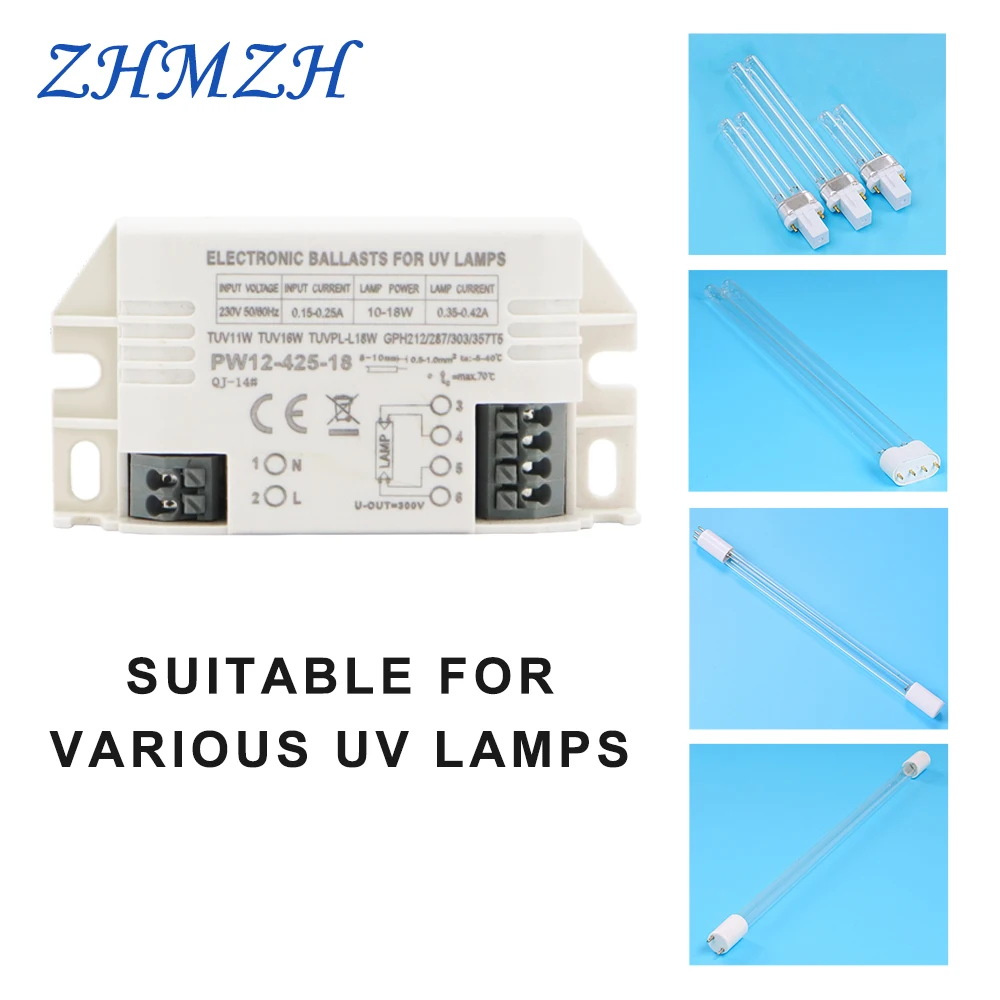 220V 4-18W универсальные электронные балласты для G23 УФ-лампы G10q ультрафиолетовая бактерицидная дезинфекционная лампа G5 UVC Стерилизующие лампы