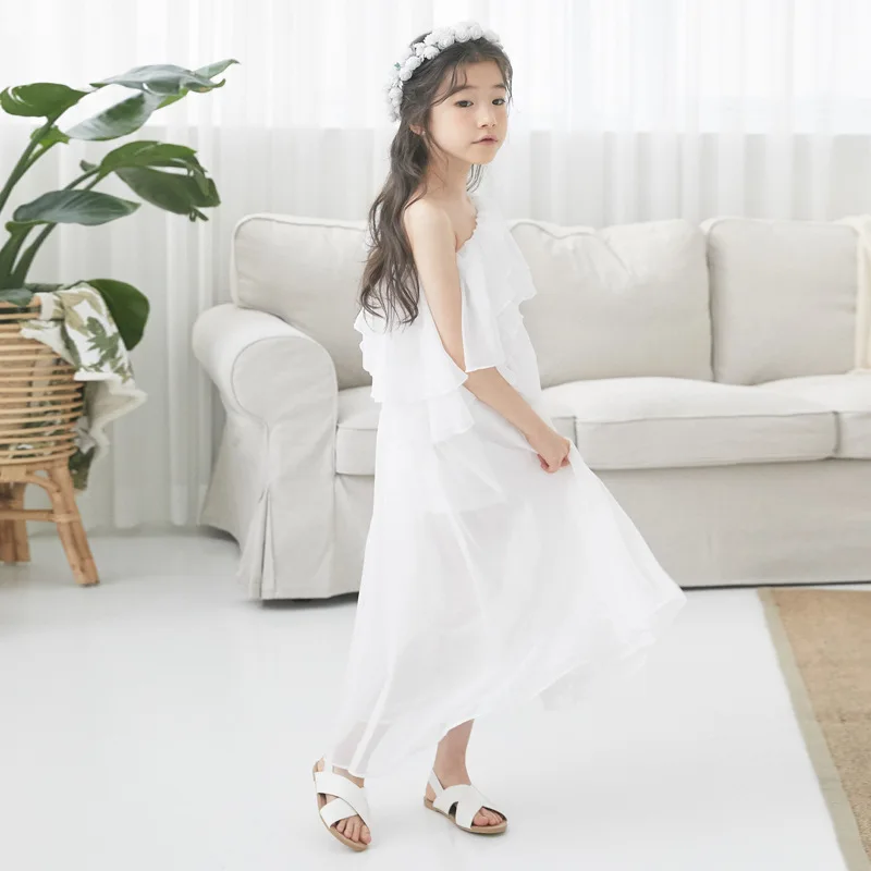 Off Shoulder Evening Dress for Little Girl 2019 Fairy Princess Wedding Party Maxi Big Teenager | Детская одежда и обувь