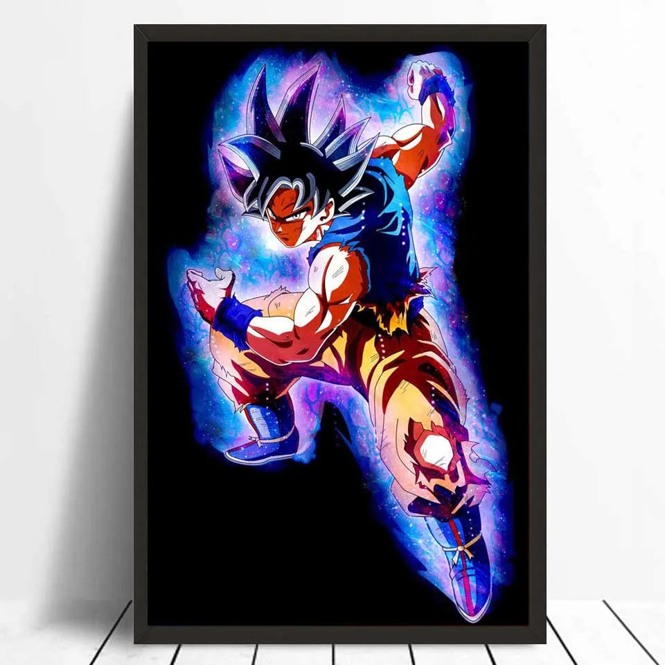 FX060 Dragon Ball Super Ultra Instinct Goku Япония Аниме Комикс горячий плакат искусство шелковые светлые холщовые современная домашняя, комнатная, настенная Печатный Декор - Цвет: Светло-серый
