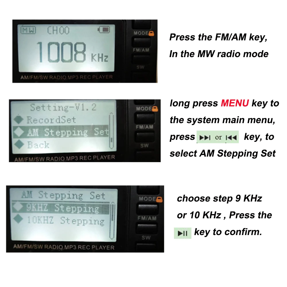 10 шт. Retekess V115 FM/AM/SW радио приемник бас звук MP3 плеер REC рекордер портативный с