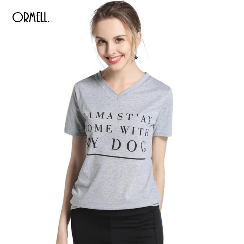 Ormell Vogue с принтом букв Для женщин футболка летние Повседневное комфорт S Топы
