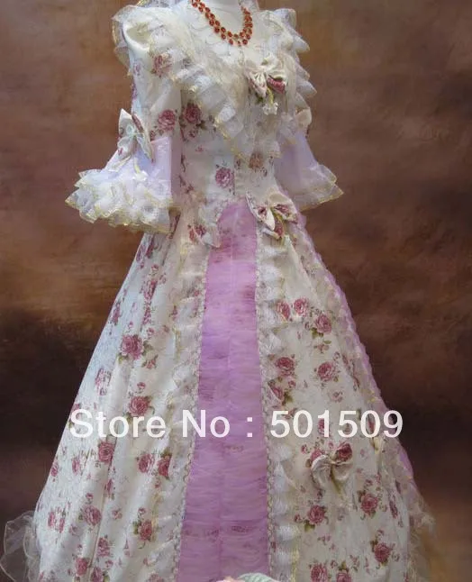 Средневековый Ренессанс Роза кружевное платье королева сценический костюм
