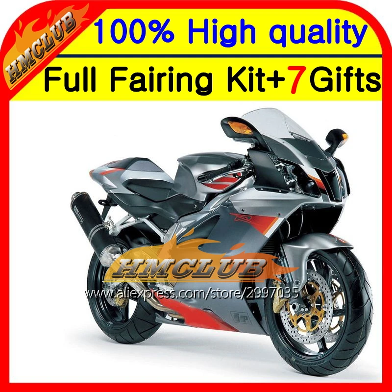 Боди серебристо серый для Aprilia RSV1000R 03 04 05 06 1000 R 5HM43 RSV1000 красный RSV 1000R 2004 2005 2006
