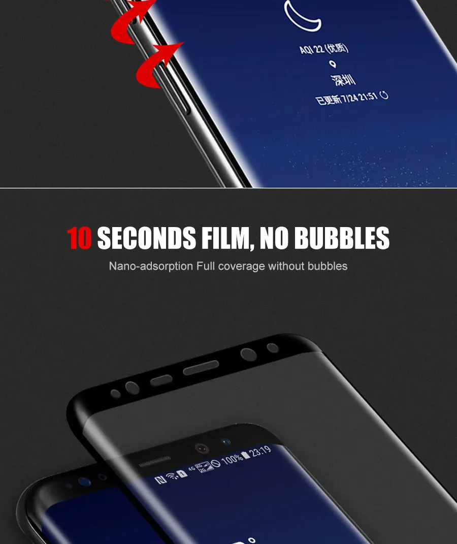 20D закаленное стекло для samsung Galaxy Note 8 9 S8 S9 Plus, Защита экрана для samsung S7 Edge, A6, A8 Plus, защитная пленка
