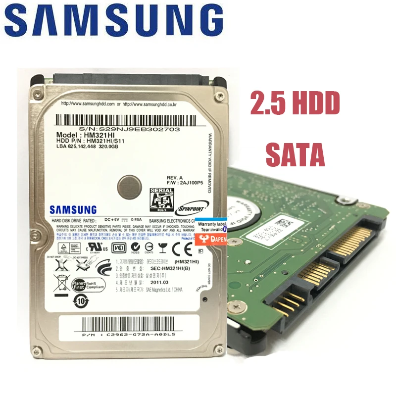 Внутренние жесткие диски Samsung для ноутбука, диск 500 Гб, 80 Гб, 160 Гб,  250 Гб, 320 Гб, 500 Гб, ТБ, 2.5 HDD, SATA 5400RPM Мб AliExpress