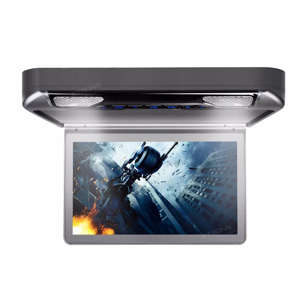 XTRONS 13 3 дюйма серый автомобильный DVD проигрыватель с откидной крышкой 1080P видео HD
