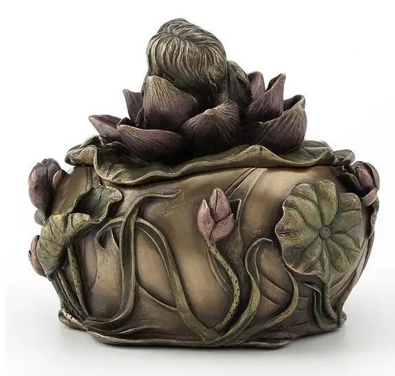 head Arts Crafts deer Anovo decorative arts series cold casting copper technology lotus jewelry box | Дом и сад