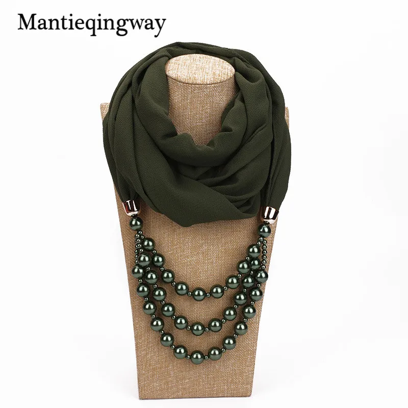 04 Mantieqingway шарфы с жемчугом ожерелья Длинные ожерелья бусы кулон шарф шейный кулон для женщин Bijoux дропшиппинг - Цвет: 04