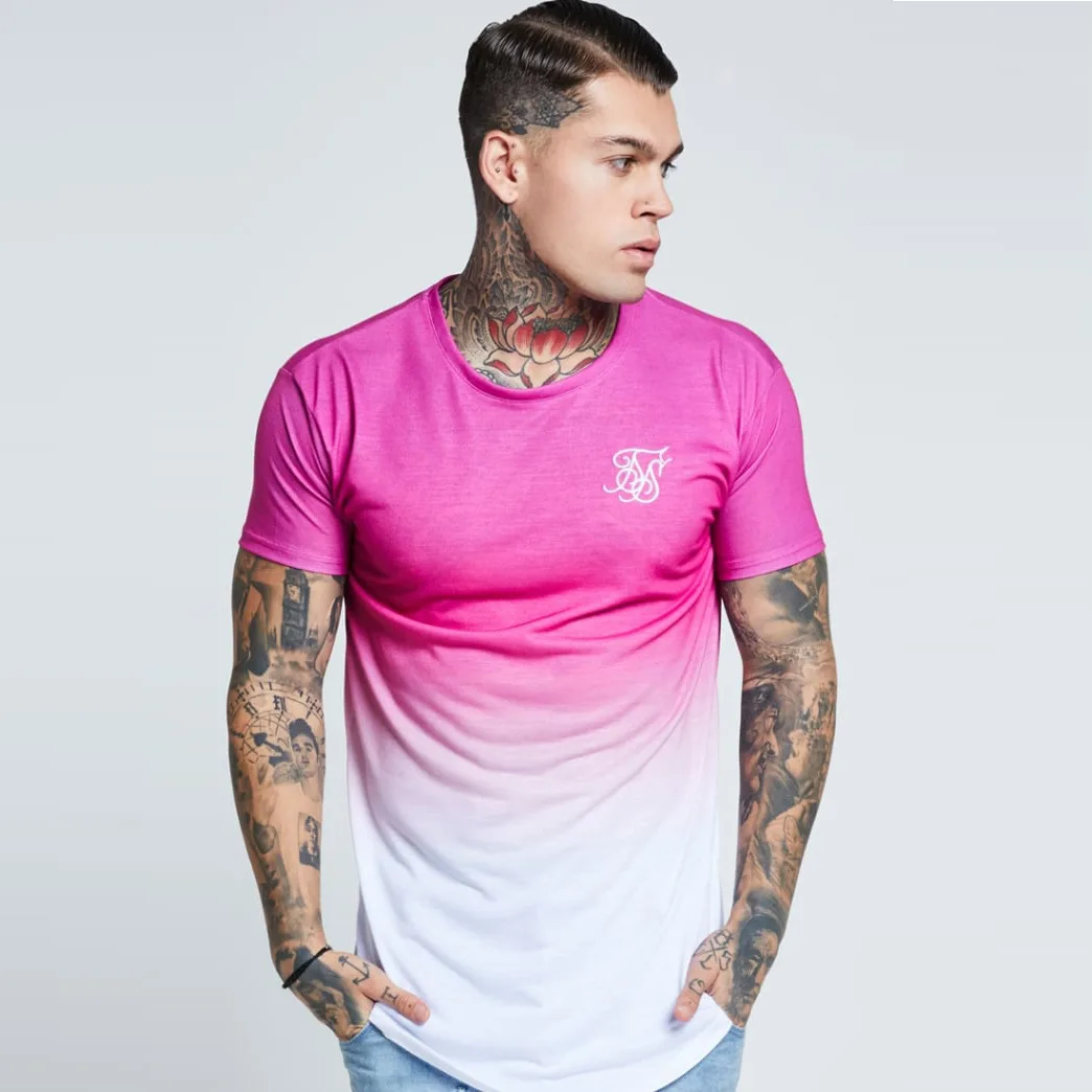 Хип Горячая Camisetas Hombre Sik шелковая футболка мужские градиентные мужские рубашки Повседневная мужская футболка Kanye West уличная Camiseta Masculina