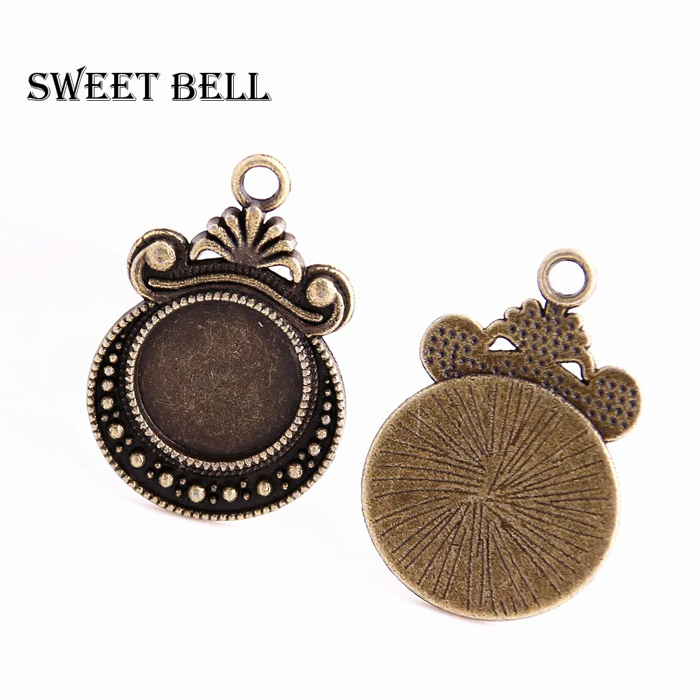 SWEET BELL 30 шт./лот ожерелье в стиле ретро с подвеской кабошон основа камеи рамка без