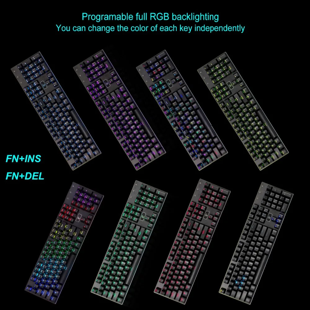 Механическая клавиатура Z 88 RGB полноразмерная Проводная со светодиодной