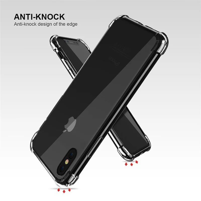 Heavy Duty Protection Silicone Case for iPhone X Super Shockproof Clear Soft TPU Cover 6 s 6S 7 8 Plus |