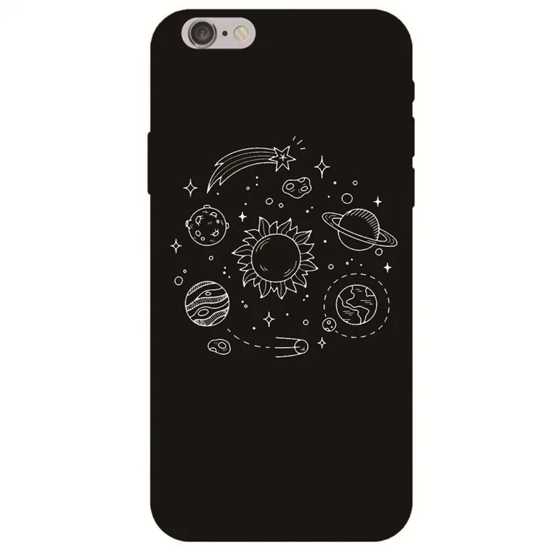 Мягкие силиконовые чехлы из ТПУ для iPhone X чехол телефона Модный Planet Moon iphone 6s 6 7 8Plus