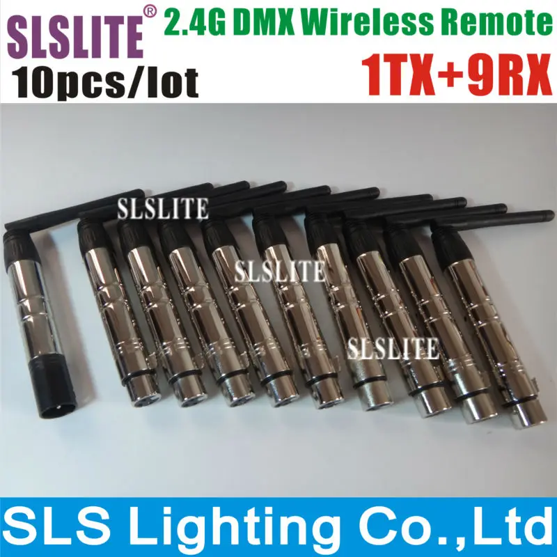 10 XLOT SLSLITE Привет-Качество Беспроводной беспроводной контроллер DMX DMX512 DMX передатчик приемник сигнала при разнесённом приёме 2,4G Беспроводной пульт дистанционного управления