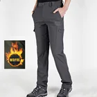 Мужские теплые брюки-карго из флиса, зимние военные тактические рабочие брюки из софтшелла, деловые брюки, толстая водонепроницаемая одежда