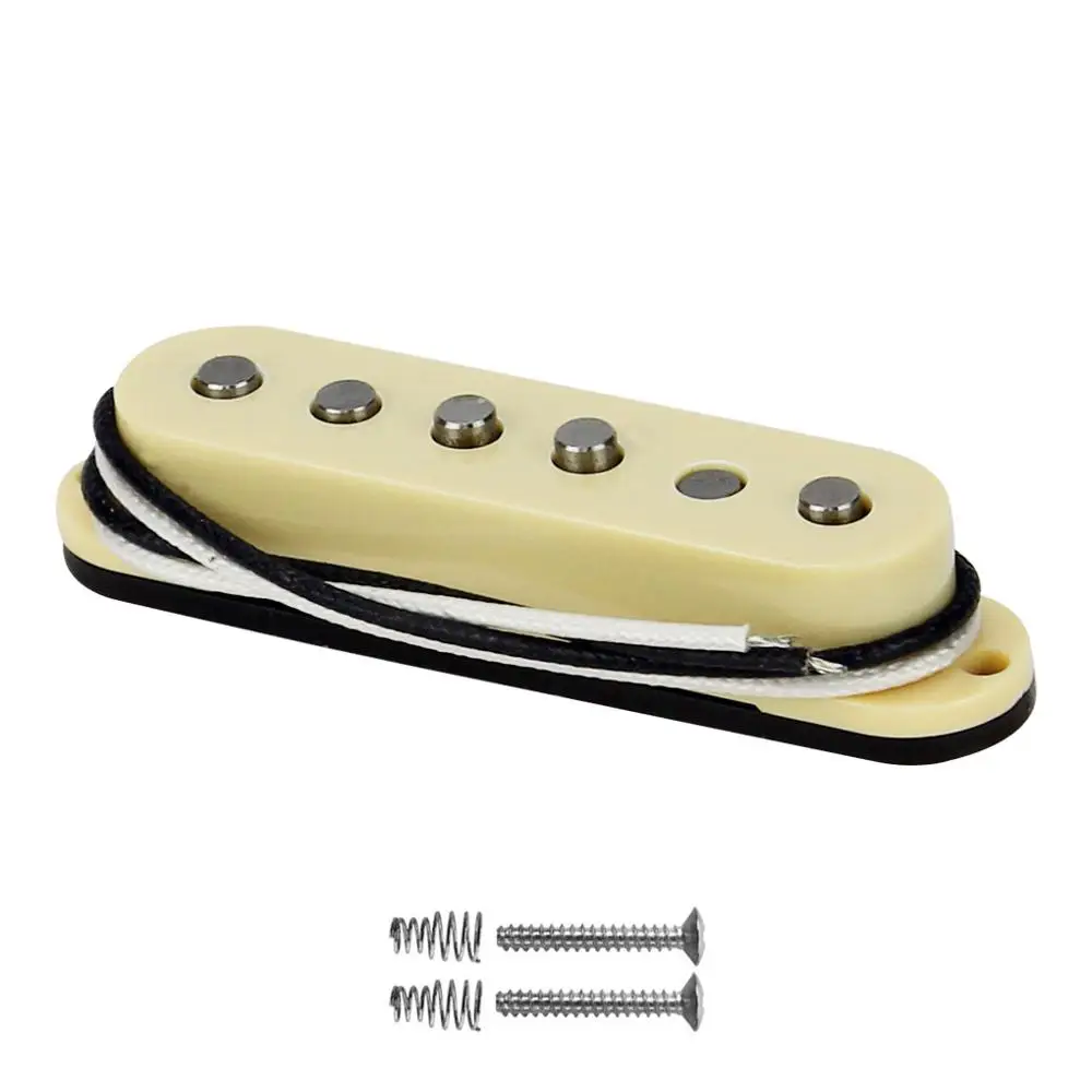 1pcs neck FLEOR желтый гитары Части Винтаж Alnico 5 гитары одной катушки пикап шахматным полюс 52 мм для FD - Цвет: 1pcs neck