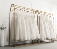 golden wedding dress rack display rack wedding dress shop high grade floor hanger special wedding dress rack for film studio